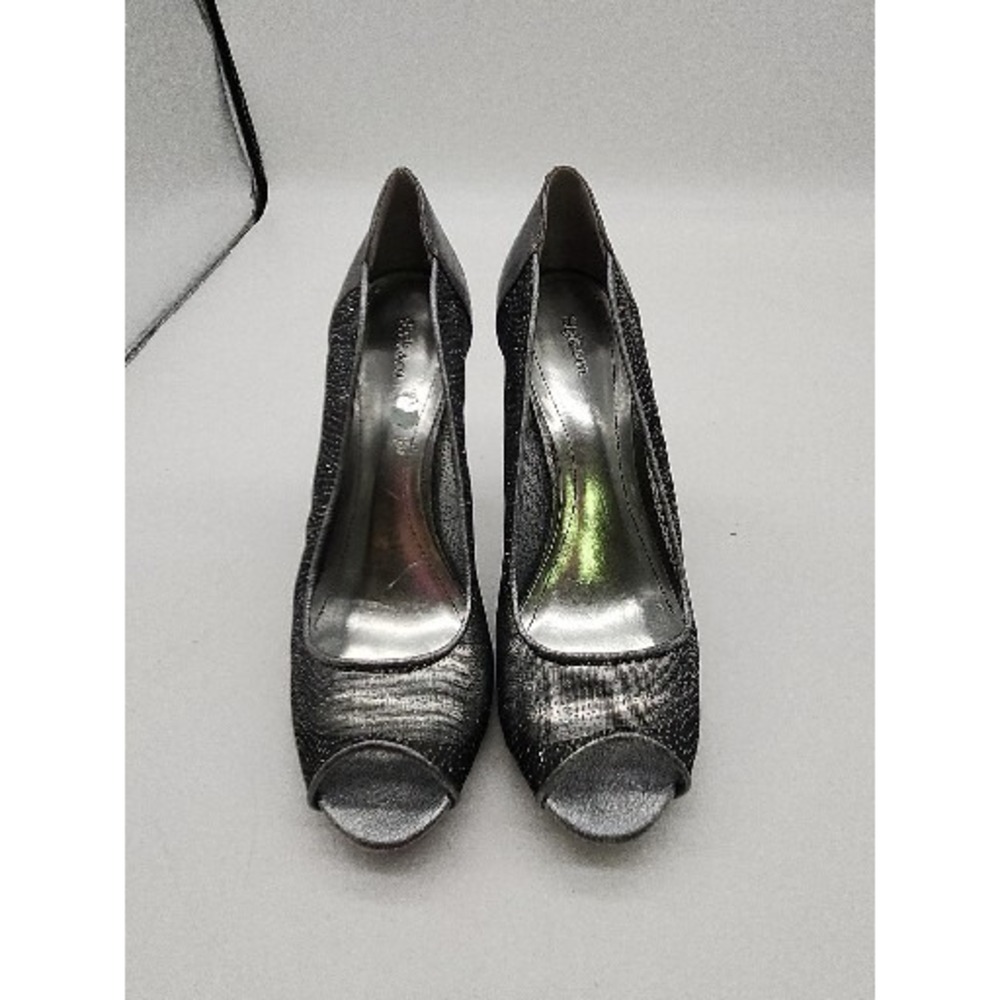 Style & Company Womens Silver Pumps Naveah Slip On Peep Toe Heel‎ Shoes Size 8